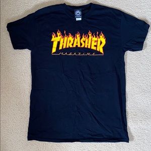 Thrasher Medium Black Flames T-Shirt